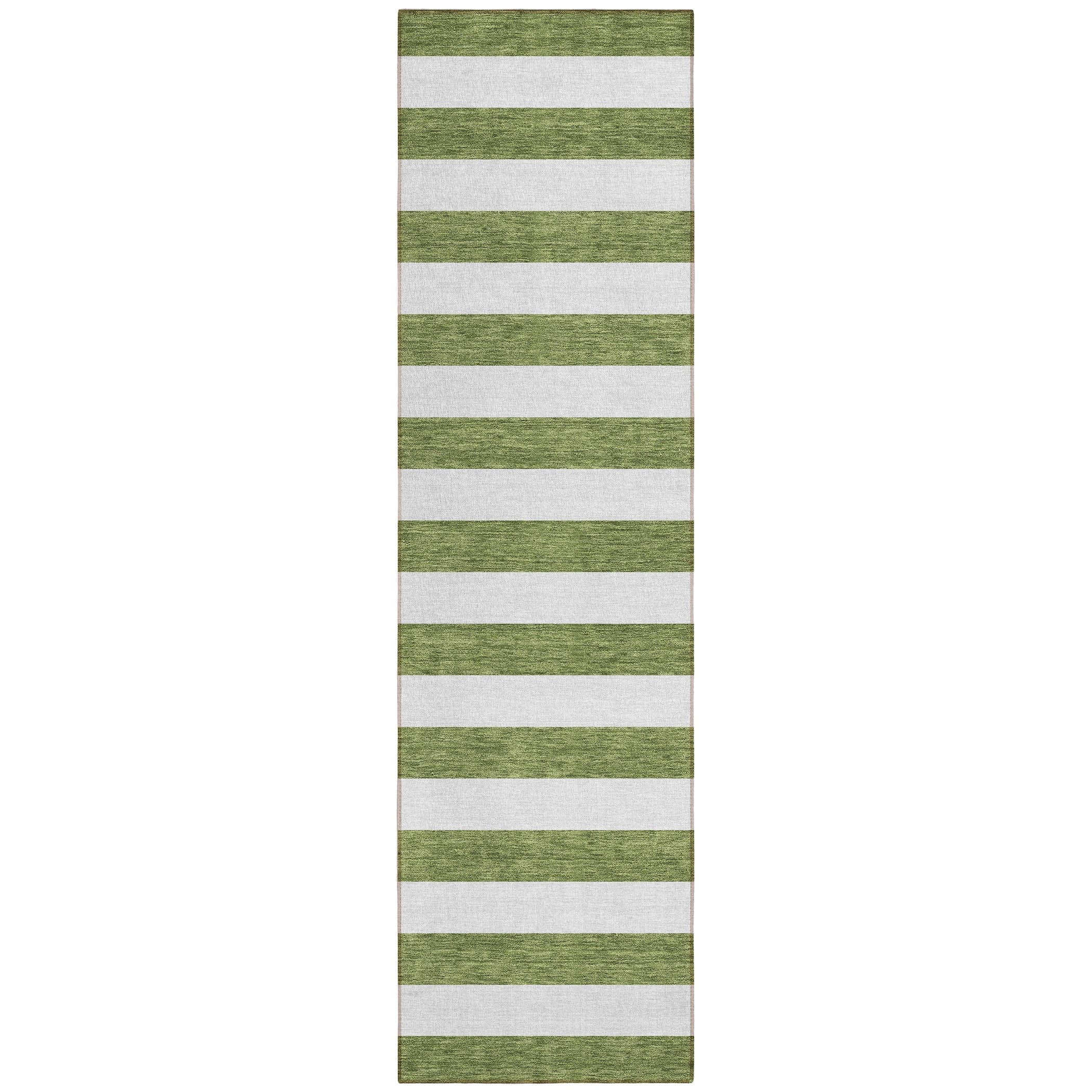 Machine Washable Indoor/ Outdoor Cabana Stripe Chantille Rug