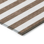 Machine Washable Indoor/ Outdoor Cabana Stripe Chantille Rug