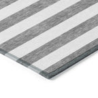Machine Washable Indoor/ Outdoor Cabana Stripe Chantille Rug