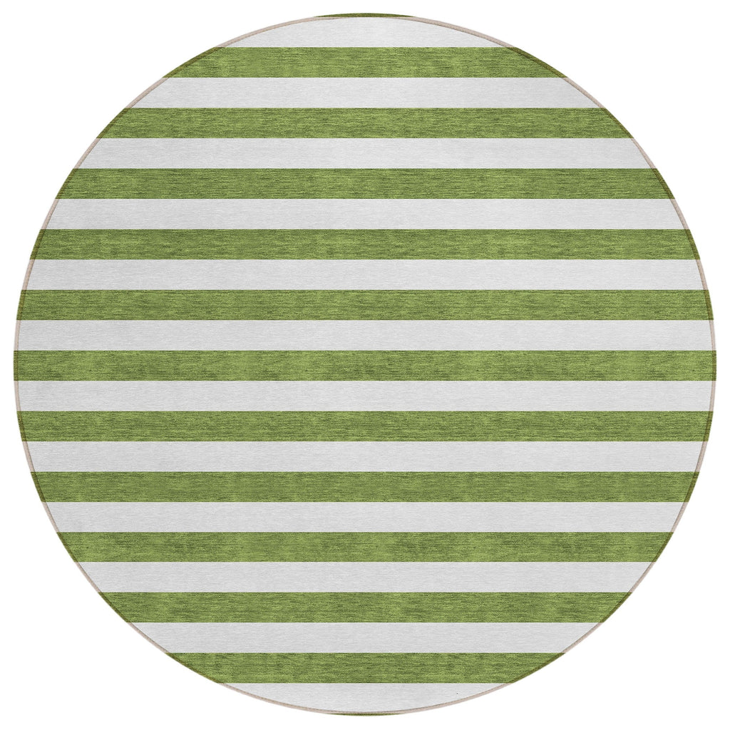 Machine Washable Indoor/ Outdoor Cabana Stripe Chantille Rug