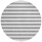 Machine Washable Indoor/ Outdoor Cabana Stripe Chantille Rug