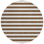 Machine Washable Indoor/ Outdoor Cabana Stripe Chantille Rug