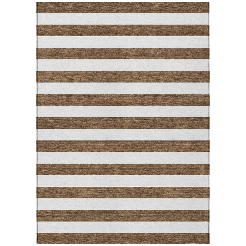 Machine Washable Indoor/ Outdoor Cabana Stripe Chantille Rug