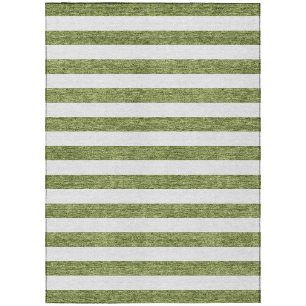 Machine Washable Indoor/ Outdoor Cabana Stripe Chantille Rug
