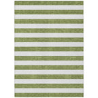 Machine Washable Indoor/ Outdoor Cabana Stripe Chantille Rug