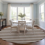 Machine Washable Indoor/ Outdoor Cabana Stripe Chantille Rug