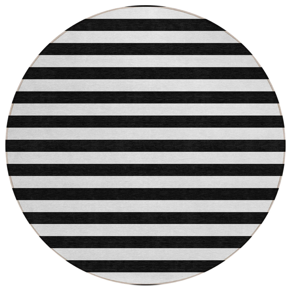 Machine Washable Indoor/ Outdoor Cabana Stripe Chantille Rug