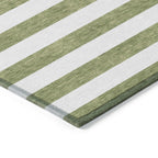 Machine Washable Indoor/ Outdoor Cabana Stripe Chantille Rug