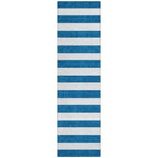 Machine Washable Indoor/ Outdoor Cabana Stripe Chantille Rug