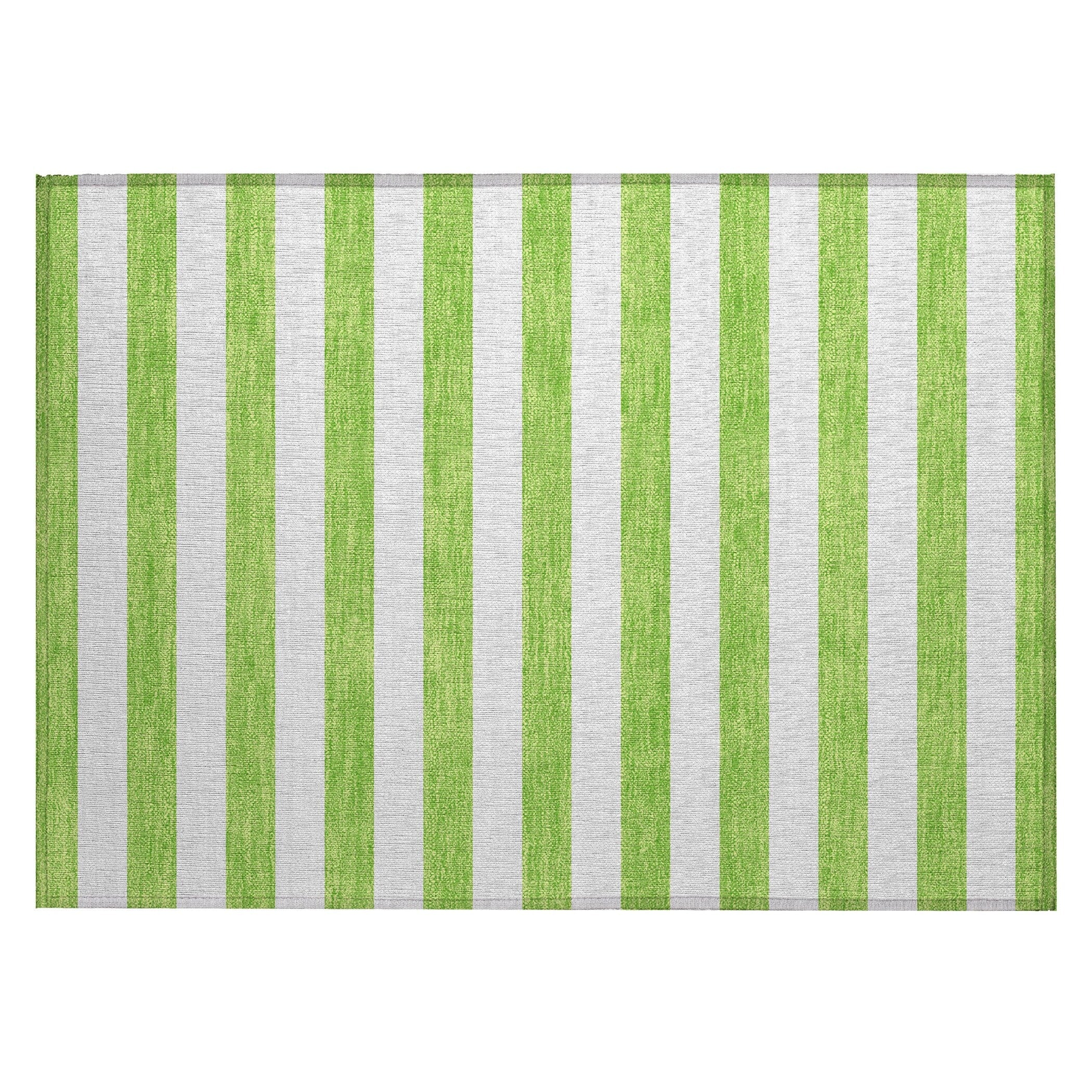 Machine Washable Indoor/ Outdoor Cabana Stripe Chantille Rug