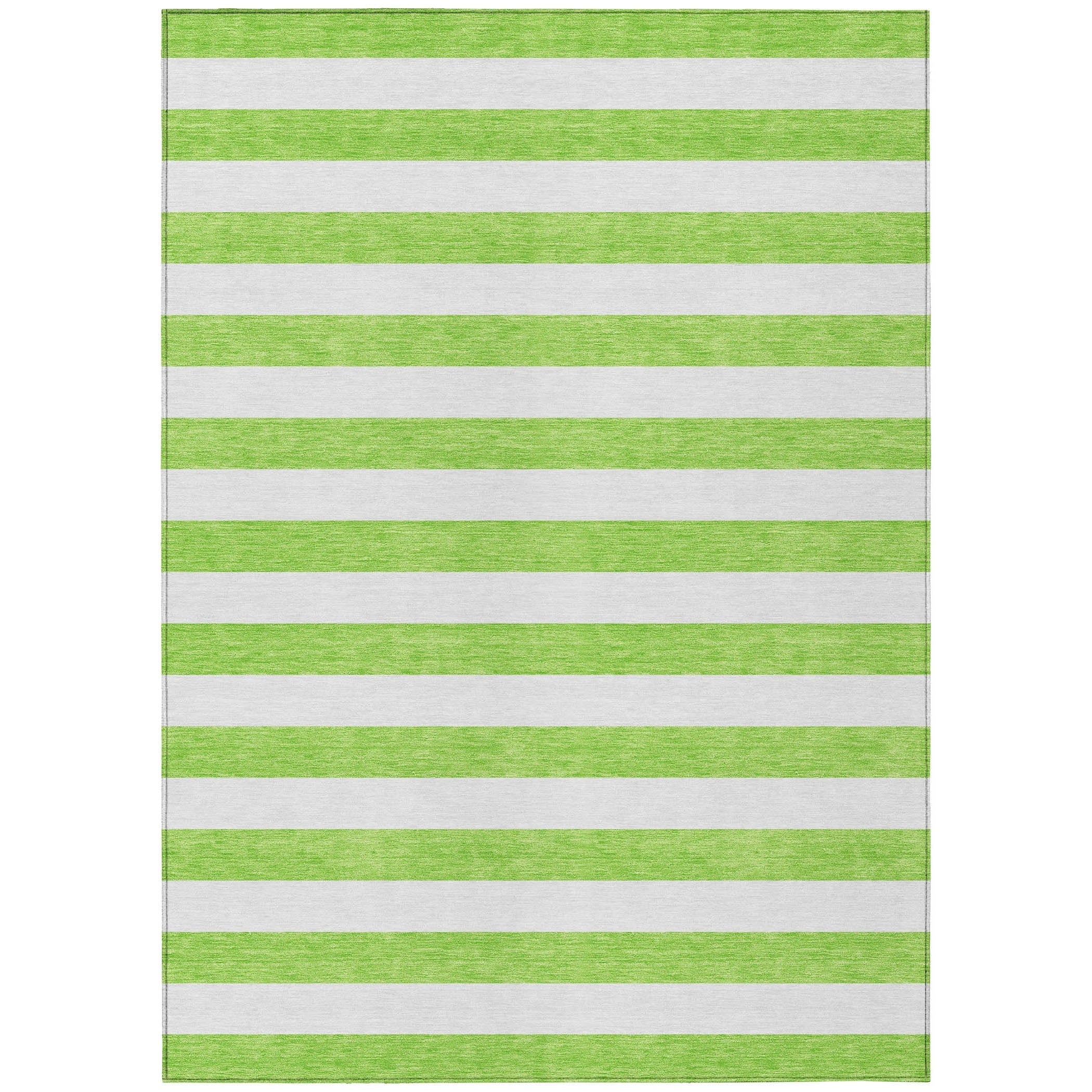Machine Washable Indoor/ Outdoor Cabana Stripe Chantille Rug