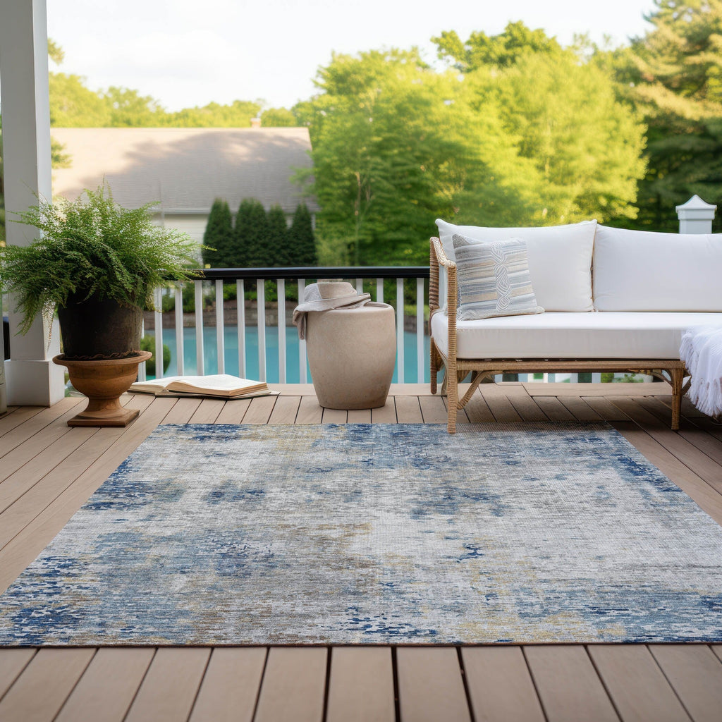Machine Washable Indoor/ Outdoor Chantille Abstract Modern Rug