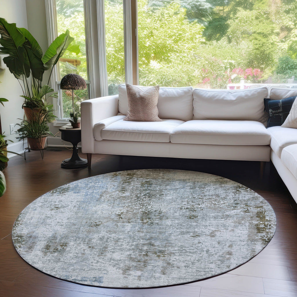 Machine Washable Indoor/ Outdoor Chantille Abstract Modern Rug