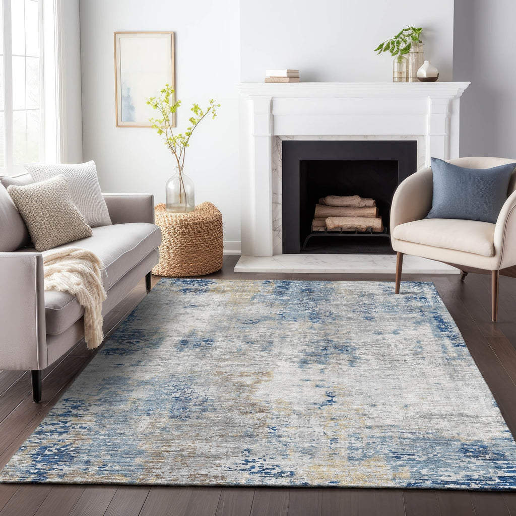 Machine Washable Indoor/ Outdoor Chantille Abstract Modern Rug