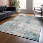 Machine Washable Indoor/ Outdoor Chantille Abstract Modern Rug