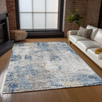 Machine Washable Indoor/ Outdoor Chantille Abstract Modern Rug