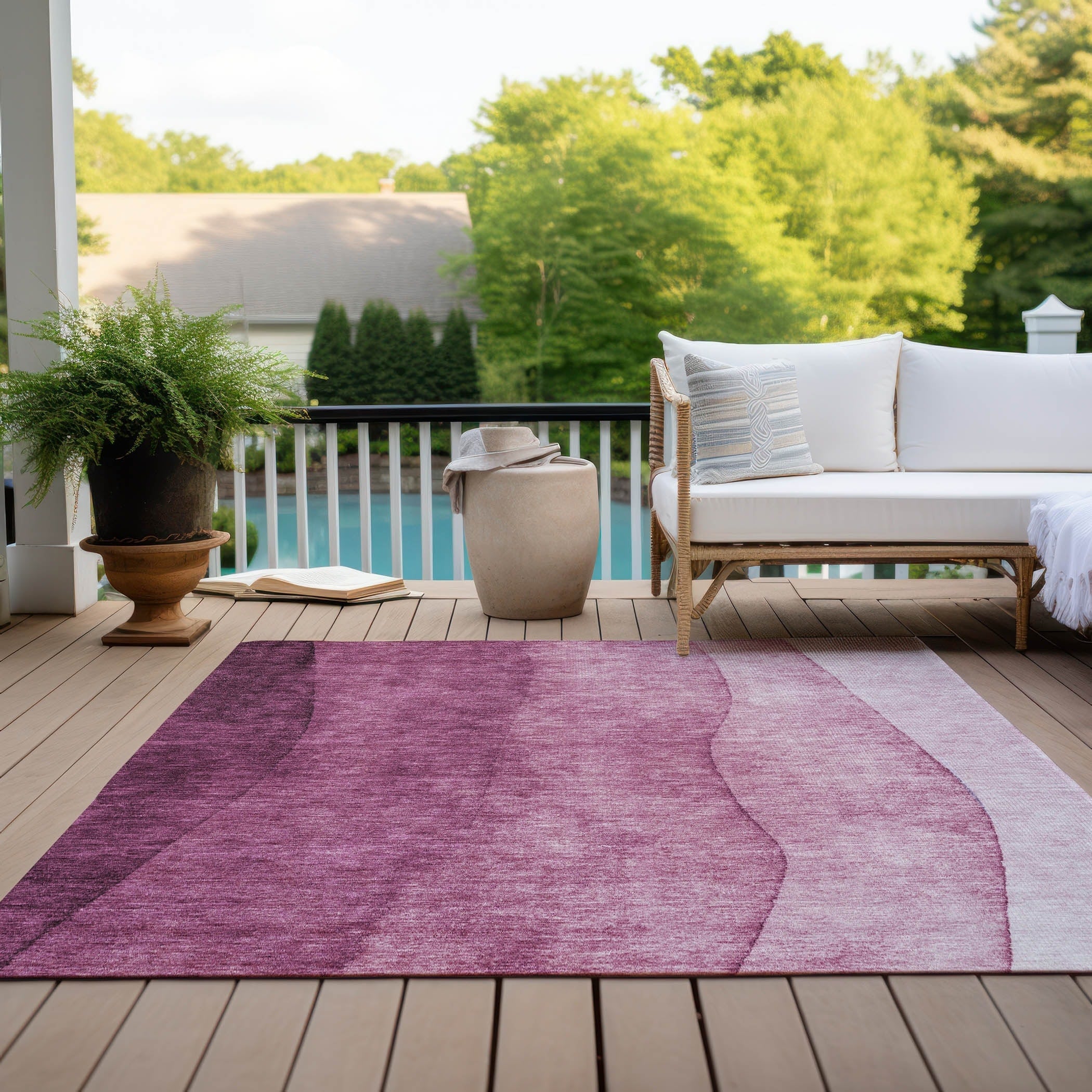 Machine Washable Indoor/ Outdoor Chantille Contemporary Ombre Rug