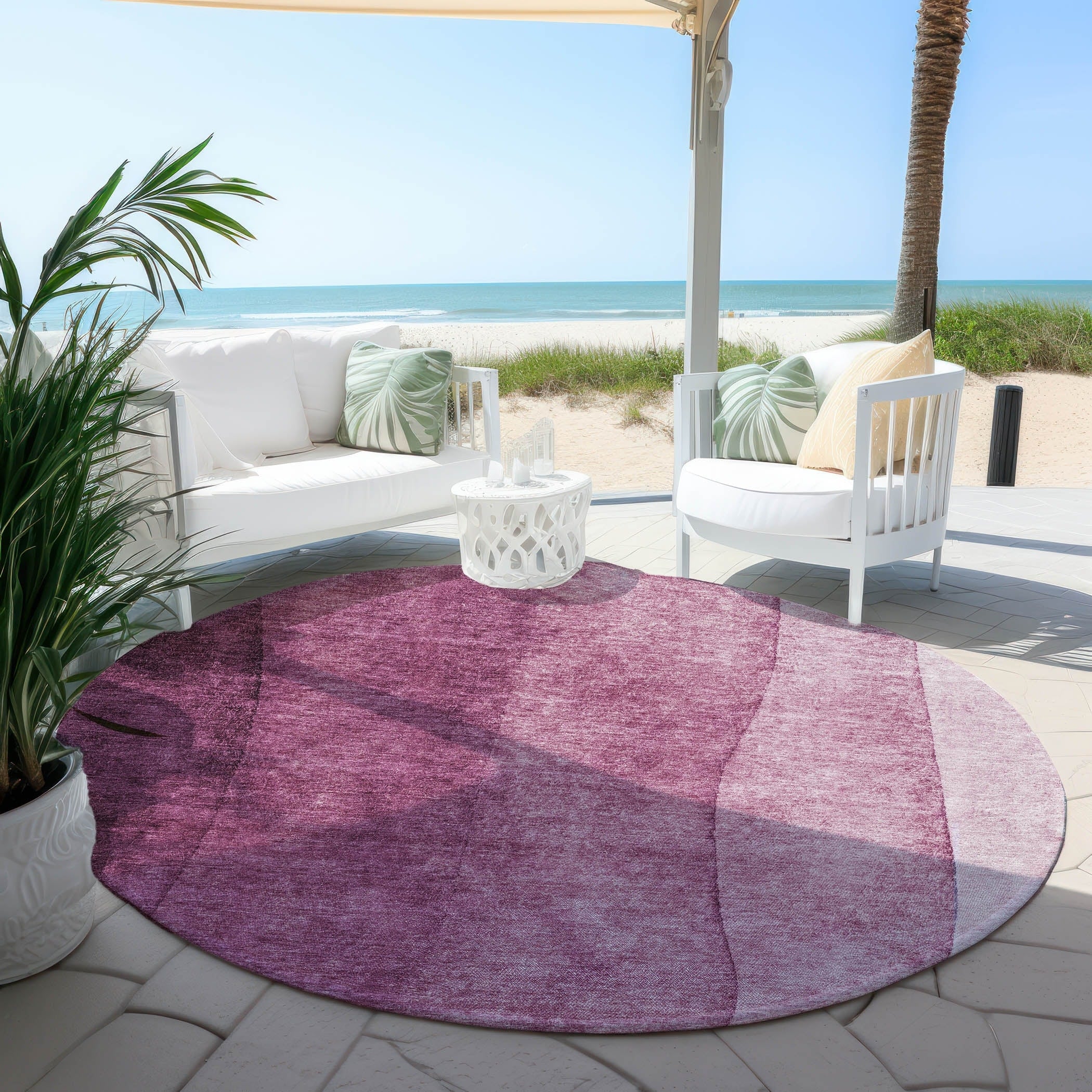 Machine Washable Indoor/ Outdoor Chantille Contemporary Ombre Rug