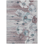 Machine Washable Indoor/ Outdoor Chantille Modern Floral Rug