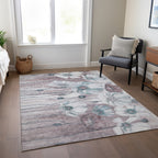 Machine Washable Indoor/ Outdoor Chantille Modern Floral Rug