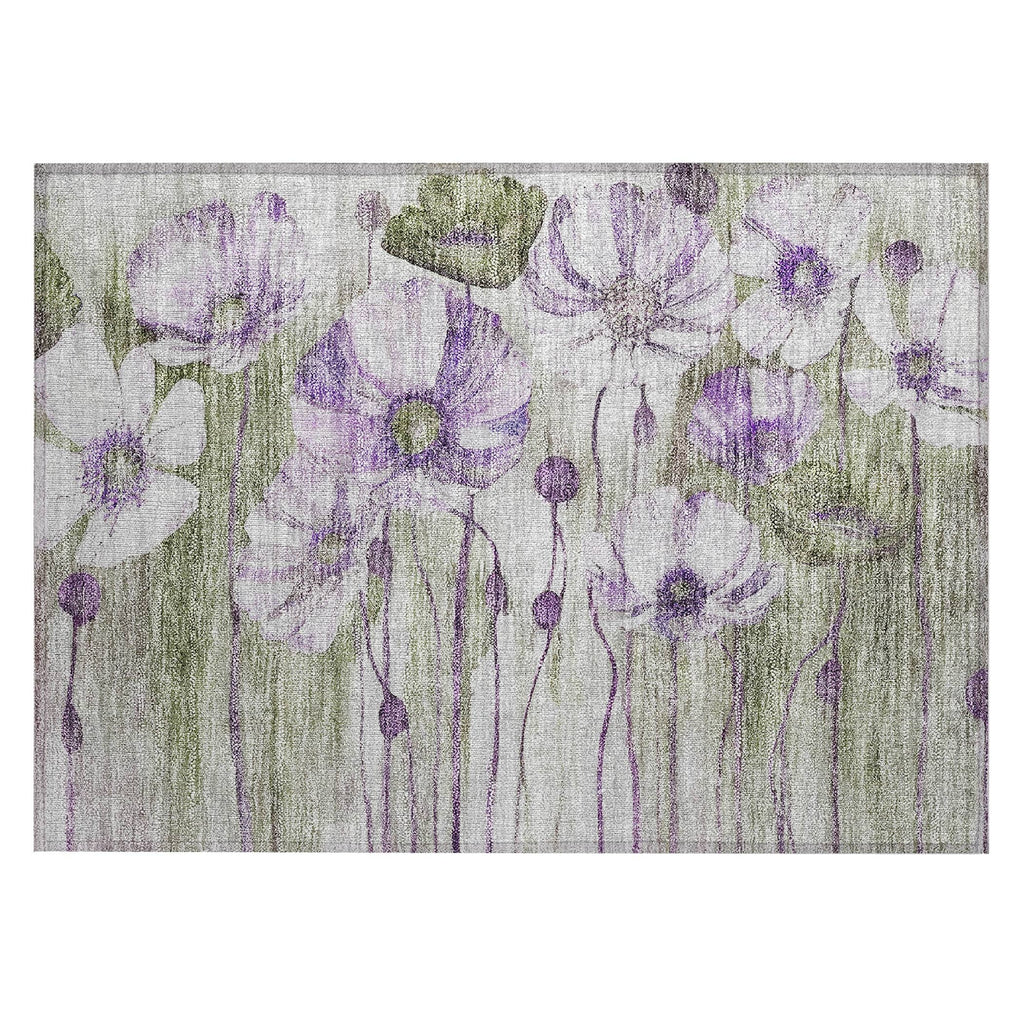 Machine Washable Indoor/ Outdoor Chantille Modern Floral Rug