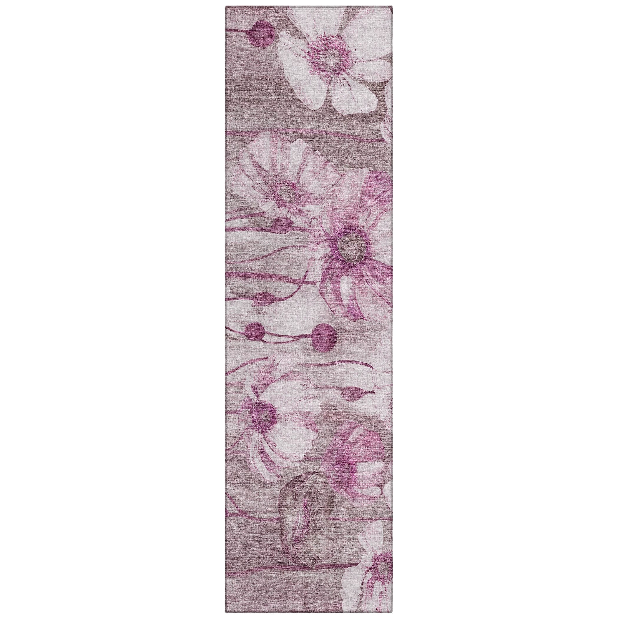 Machine Washable Indoor/ Outdoor Chantille Modern Floral Rug