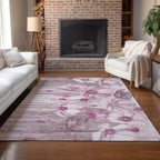Machine Washable Indoor/ Outdoor Chantille Modern Floral Rug