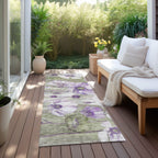 Machine Washable Indoor/ Outdoor Chantille Modern Floral Rug