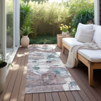 Machine Washable Indoor/ Outdoor Chantille Modern Floral Rug