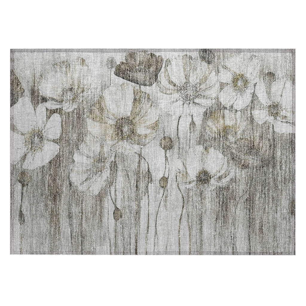 Machine Washable Indoor/ Outdoor Chantille Modern Floral Rug