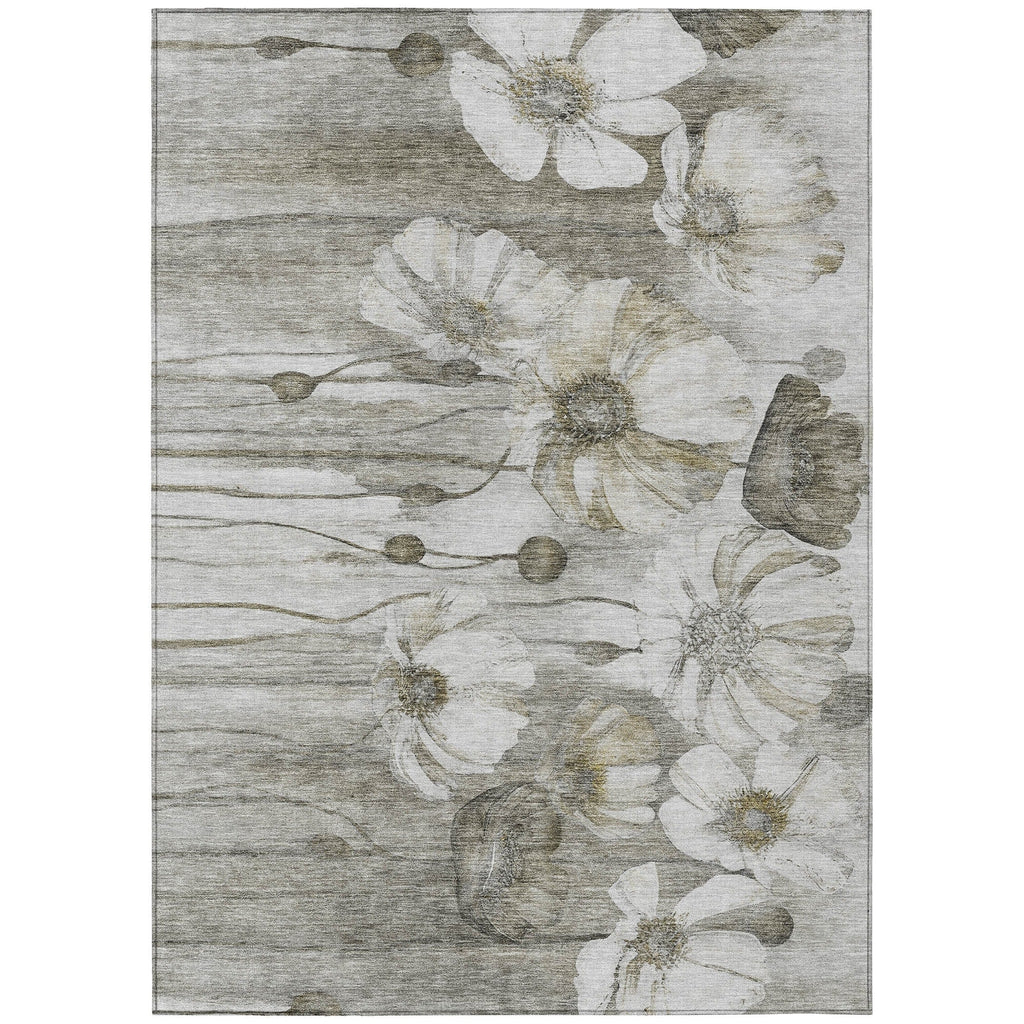 Machine Washable Indoor/ Outdoor Chantille Modern Floral Rug