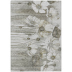 Machine Washable Indoor/ Outdoor Chantille Modern Floral Rug