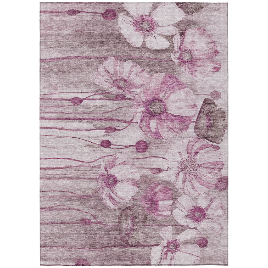 Machine Washable Indoor/ Outdoor Chantille Modern Floral Rug