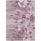 Machine Washable Indoor/ Outdoor Chantille Modern Floral Rug
