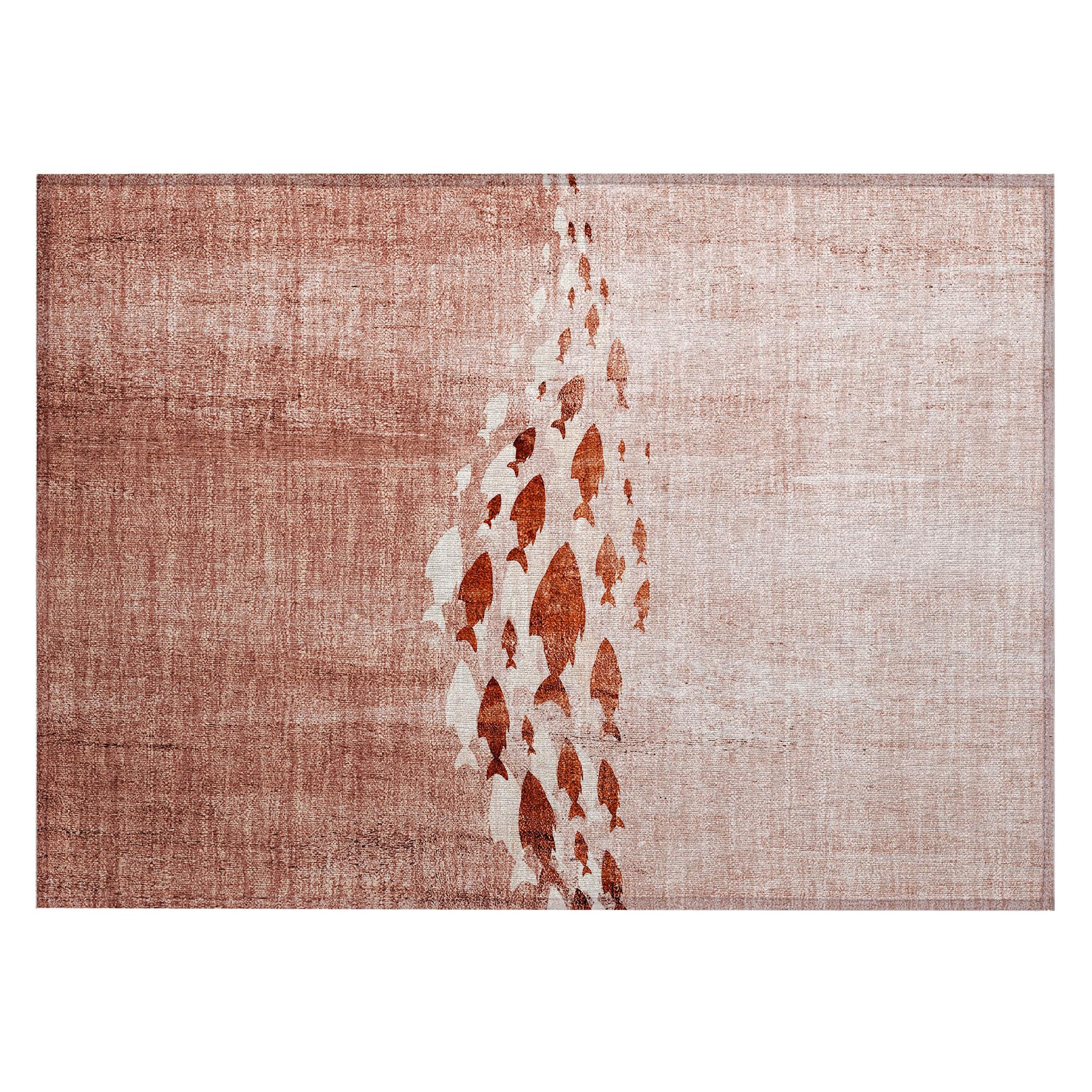 Machine Washable Indoor/ Outdoor Chantille Modern Sea Life Rug