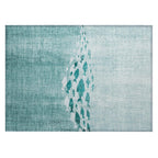 Machine Washable Indoor/ Outdoor Chantille Modern Sea Life Rug