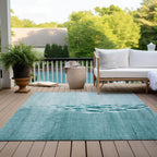 Machine Washable Indoor/ Outdoor Chantille Modern Sea Life Rug