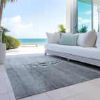 Machine Washable Indoor/ Outdoor Chantille Modern Sea Life Rug