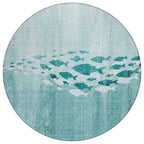 Machine Washable Indoor/ Outdoor Chantille Modern Sea Life Rug