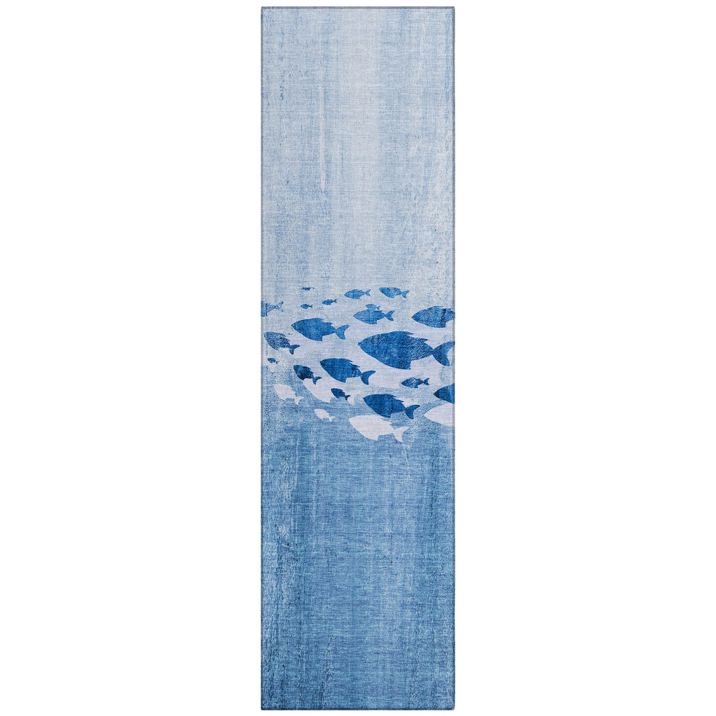Machine Washable Indoor/ Outdoor Chantille Modern Sea Life Rug