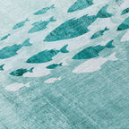 Machine Washable Indoor/ Outdoor Chantille Modern Sea Life Rug