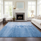 Machine Washable Indoor/ Outdoor Chantille Modern Sea Life Rug