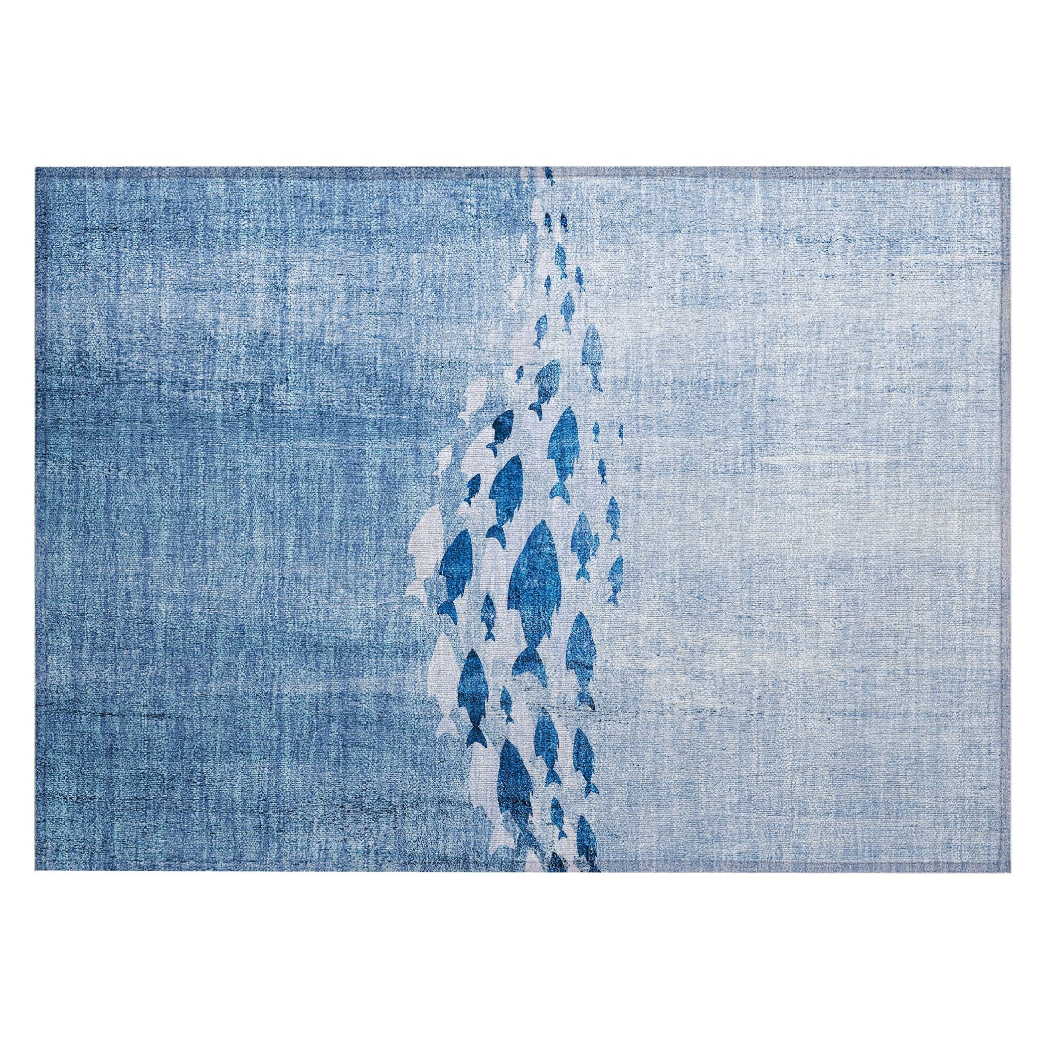 Machine Washable Indoor/ Outdoor Chantille Modern Sea Life Rug