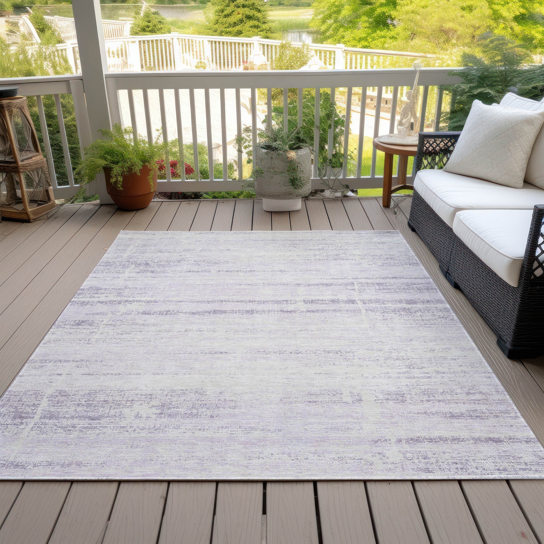 Machine Washable Indoor/ Outdoor Chantille Ombre Solid Rug