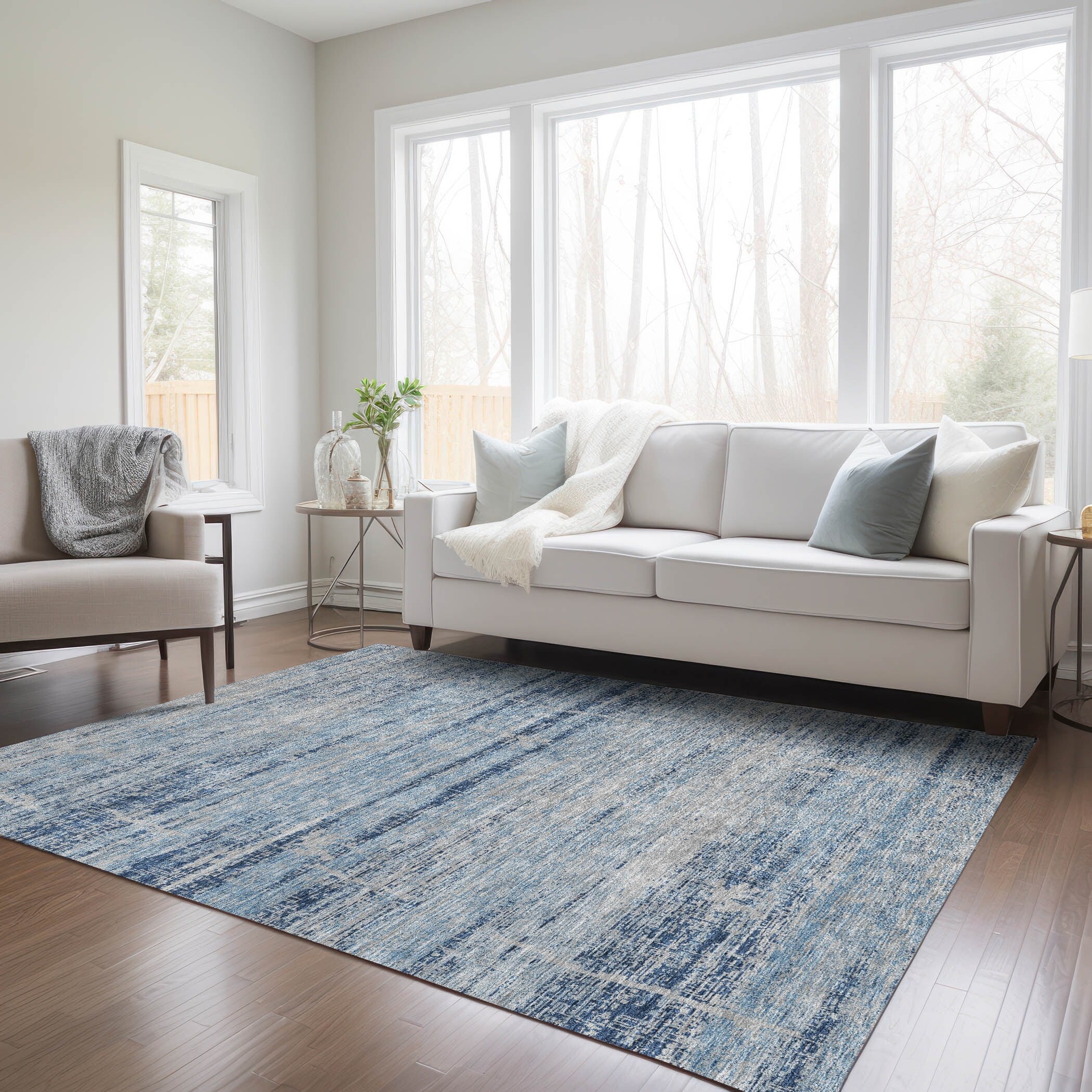 Machine Washable Indoor/ Outdoor Chantille Ombre Solid Rug