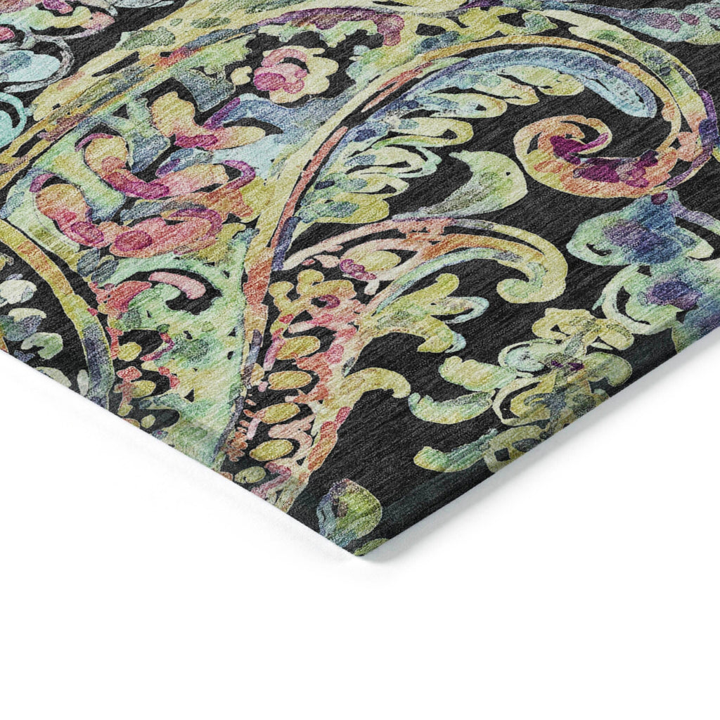 Machine Washable Indoor/ Outdoor Chantille Traditional Scroll Rug