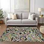 Machine Washable Indoor/ Outdoor Chantille Traditional Scroll Rug