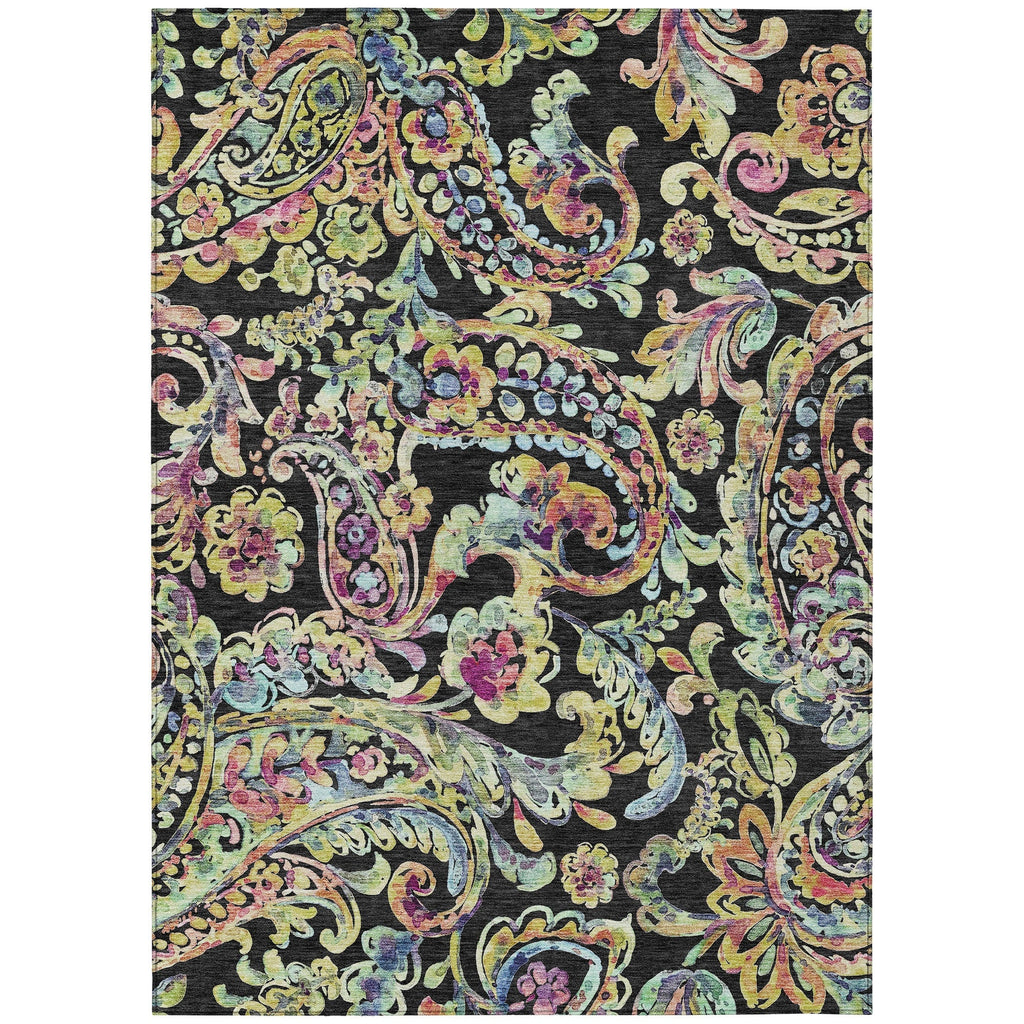 Machine Washable Indoor/ Outdoor Chantille Traditional Scroll Rug