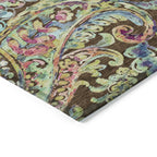 Machine Washable Indoor/ Outdoor Chantille Traditional Scroll Rug