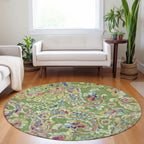 Machine Washable Indoor/ Outdoor Chantille Traditional Scroll Rug